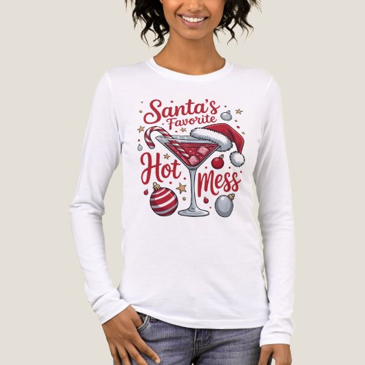 Santa's favorite hot mess, christmas shirt, festiv Tri-Blend shirt (Vorderseite)