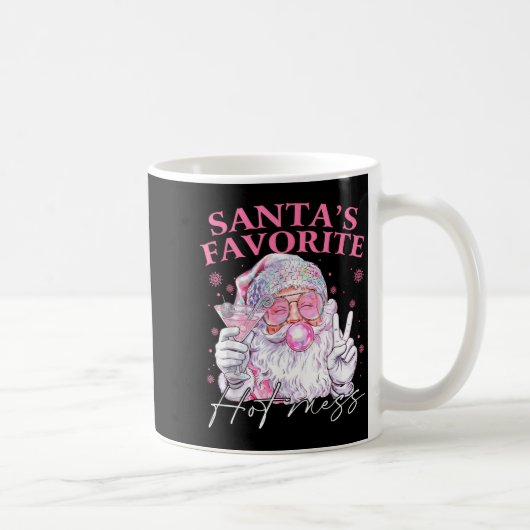 Santa's Favorite Hot Mess Funny Christmas Kaffeetasse (Rechts)