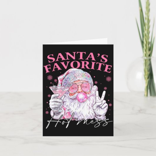 Santa's Favorite Hot Mess Funny Christmas Karte (Vorderseite)