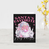 Santa's Favorite Hot Mess Funny Christmas Karte (Gelbe Blume)