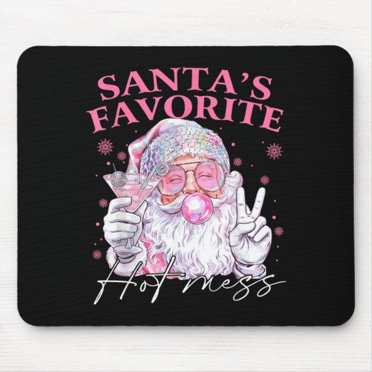 Santa's Favorite Hot Mess Funny Christmas Mousepad (Vorne)
