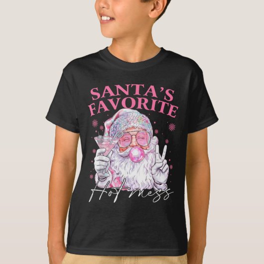 Santa's Favorite Hot Mess Funny Christmas T-Shirt (Vorderseite)