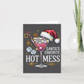 Santa's Favorite Hot Mess Long Sleeve Karte (Vorderseite)