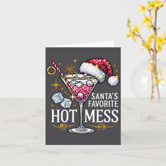 Santa's Favorite Hot Mess Long Sleeve Karte (Gelbe Blume)