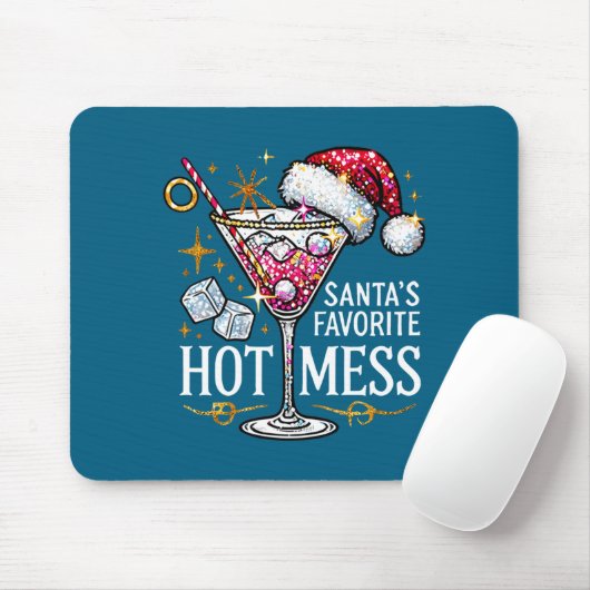 Santa's Favorite Hot Mess Long Sleeve Mousepad (Mit Mouse)