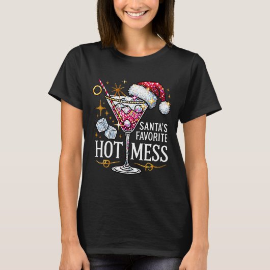 Santa's Favorite Hot Mess Long Sleeve T-Shirt (Vorderseite)