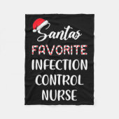Santa's Favorite Infection Control Nurse Christmas Fleecedecke (Vorderseite)