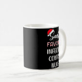 Santa's Favorite Infection Control Nurse Christmas Kaffeetasse (VorderseiteRechts)