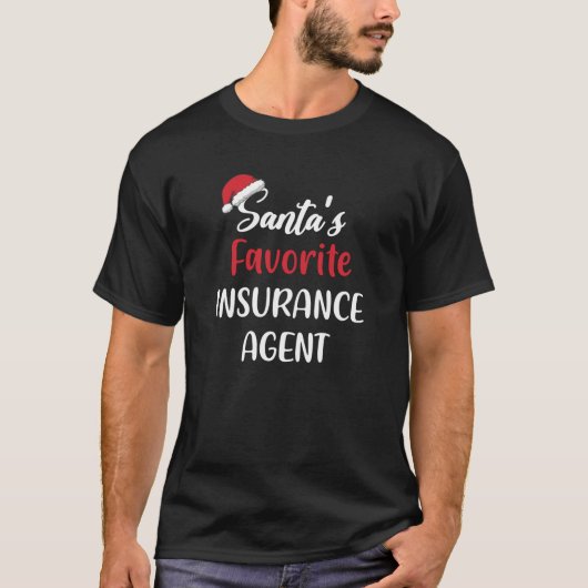 Santas Favorite Insurance Agent Weihnachten Funny T-Shirt (Vorderseite)