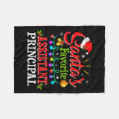 Santa's Favorite Istant Principal Christmas Light  Fleecedecke (Vorderseite (Horizontal))