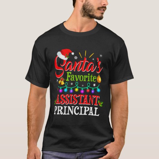 Santa's Favorite Istant Principal Christmas Light  T-Shirt (Vorderseite)