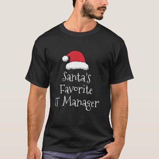 Santas Favorite IT Manager Weihnachts Funny Gift P T-Shirt (Vorderseite)