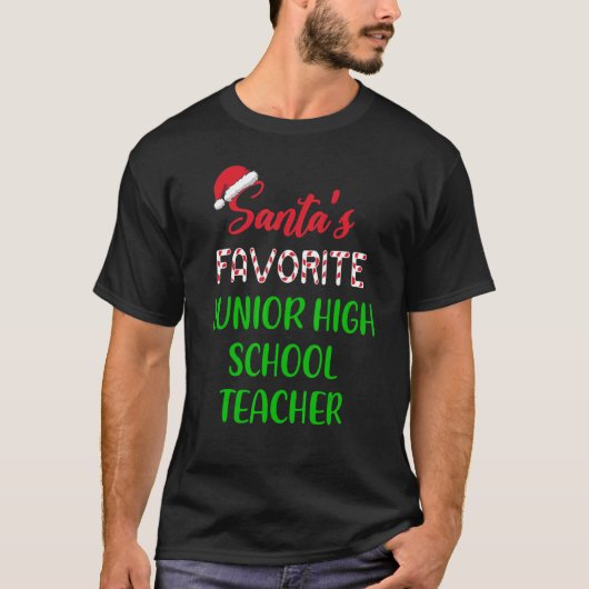 Santas Favorite Junior High School Teacher Chrit T-Shirt (Vorderseite)