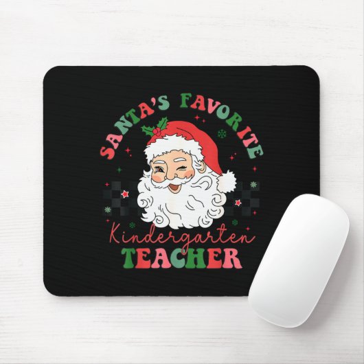 Santa's Favorite Kindergarten Teacher Christmas Me Mousepad (Mit Mouse)