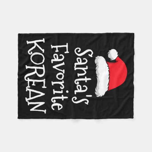 Santas Favorite Korean Christmas Funny Xmas Pajama Fleecedecke (Vorderseite (Horizontal))