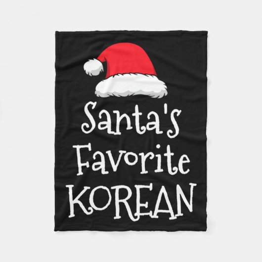 Santas Favorite Korean Christmas Funny Xmas Pajama Fleecedecke (Vorderseite)