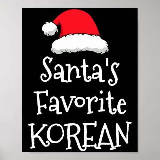 Santas Favorite Korean Christmas Funny Xmas Pajama Poster (Vorne)