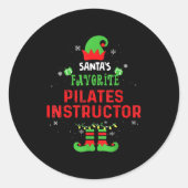 Santa's Favorite Lates Instructor Christmas Xmas G Runder Aufkleber (Vorderseite)