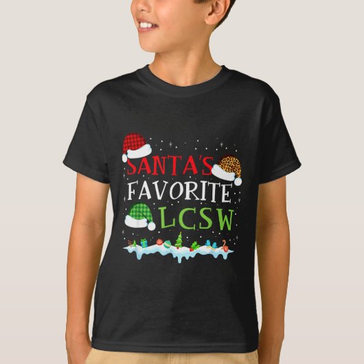 Santa's Favorite Lcsw Fun Christmas T-Shirt (Vorderseite)
