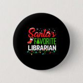 Santa's Favorite Librarian Christmas Library Book Button (Vorderseite)