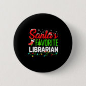 Santa's Favorite Librarian Christmas Library Book Button (Vorderseite)