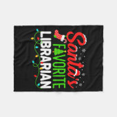 Santa's Favorite Librarian Christmas Library Book Fleecedecke (Vorderseite (Horizontal))