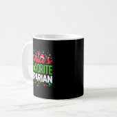 Santa's Favorite Librarian Christmas Library Book Kaffeetasse (Vorderseite Links)
