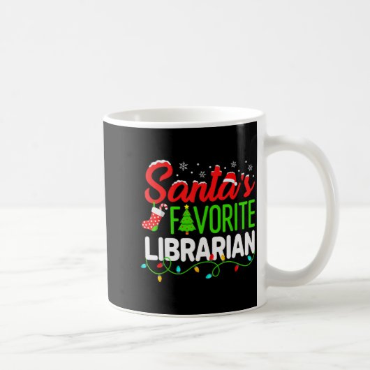 Santa's Favorite Librarian Christmas Library Book Kaffeetasse (Rechts)