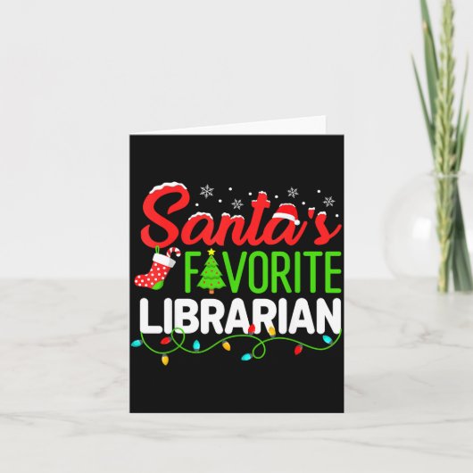 Santa's Favorite Librarian Christmas Library Book Karte (Vorderseite)