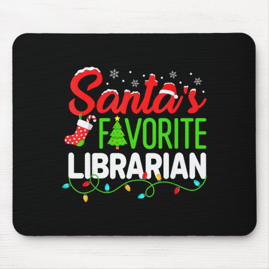 Santa's Favorite Librarian Christmas Library Book Mousepad (Vorne)