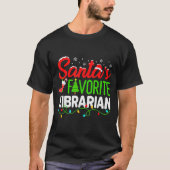 Santa's Favorite Librarian Christmas Library Book T-Shirt (Vorderseite)