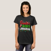 Santa's Favorite Librarian Christmas Library Book  T-Shirt (Vorne ganz)