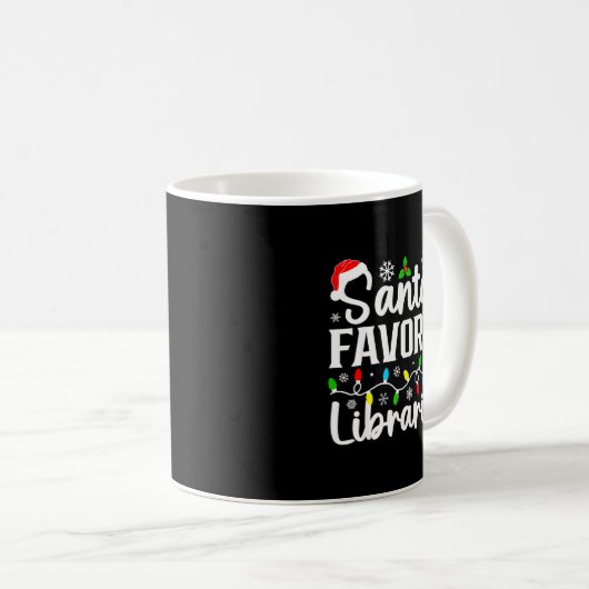 Santa's Favorite Librarian Funny Christmas Family Kaffeetasse (VorderseiteRechts)