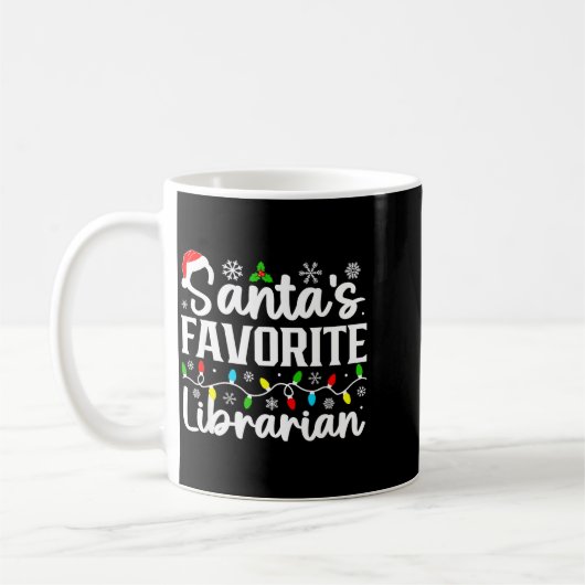 Santa's Favorite Librarian Funny Christmas Family Kaffeetasse (Links)