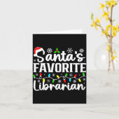 Santa's Favorite Librarian Funny Christmas Family Karte (Gelbe Blume)