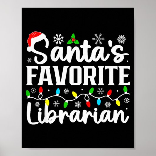 Santas Favorite Librarian Funny Christmas Family M Poster (Vorne)