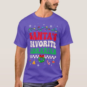 Santas Favorite Librarian Retro Weihnachten T-Shirt