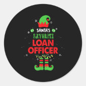 Santa's Favorite Loan Officer Funny Elf Family Xma Runder Aufkleber (Vorderseite)