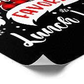 Santa's Favorite Lunch Lady Hat Flannel Christmas Poster (Ecke)