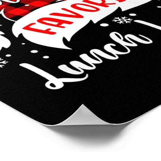 Santa's Favorite Lunch Lady Hat Flannel Christmas Poster (Ecke)