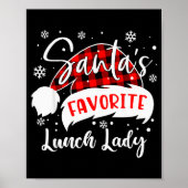 Santa's Favorite Lunch Lady Hat Flannel Christmas Poster (Vorne)