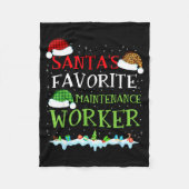 Santa's Favorite Maintenance Worker Fun Christmas Fleecedecke (Vorderseite)