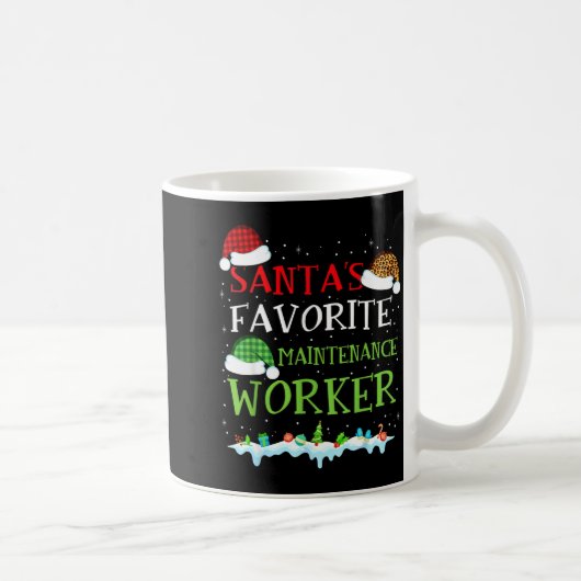 Santa's Favorite Maintenance Worker Fun Christmas  Kaffeetasse (Rechts)