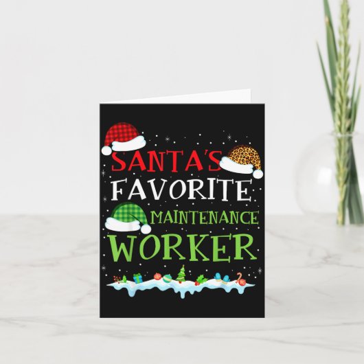 Santa's Favorite Maintenance Worker Fun Christmas Karte (Vorderseite)