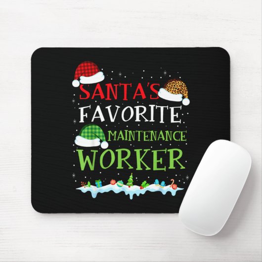 Santa's Favorite Maintenance Worker Fun Christmas Mousepad (Mit Mouse)