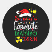 Santa's Favorite Mammo Tech, Mammography Christmas Runder Aufkleber (Vorderseite)