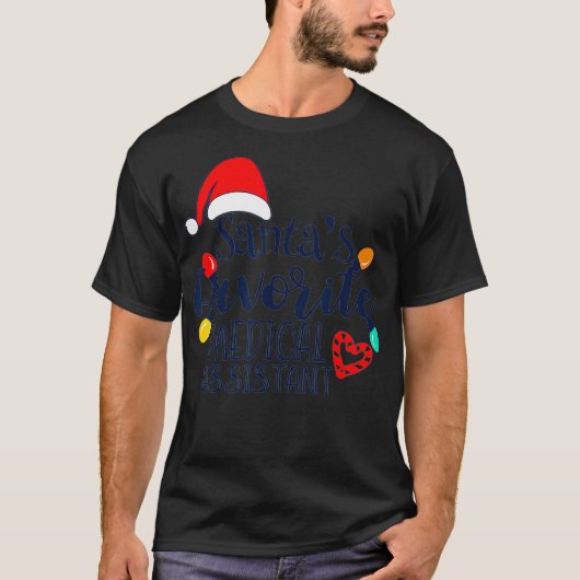Santas Favorite medizinische Assistentin Weihnacht T-Shirt (Vorderseite)
