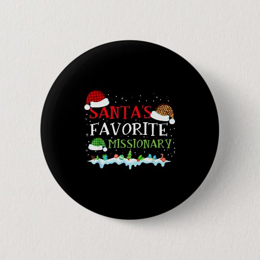 Santa's Favorite Missionary Fun Christmas  Button (Vorderseite)