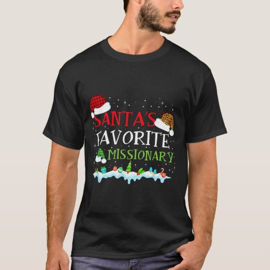 Santa's Favorite Missionary Fun Christmas  T-Shirt (Vorderseite)