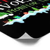 Santa's Favorite Monitor Tech Fun Christmas Poster (Ecke)